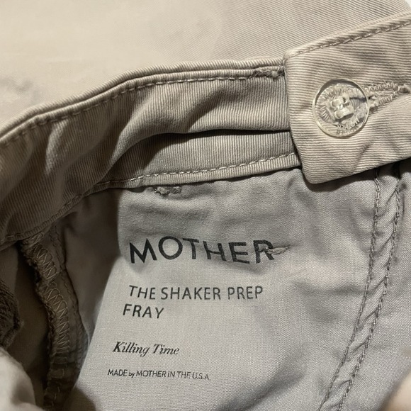 Mother Women 25 X 23 The Shaker Prep Ankle Fray Beige Pink Cropped USA Made Pant - Picture 7 of 9